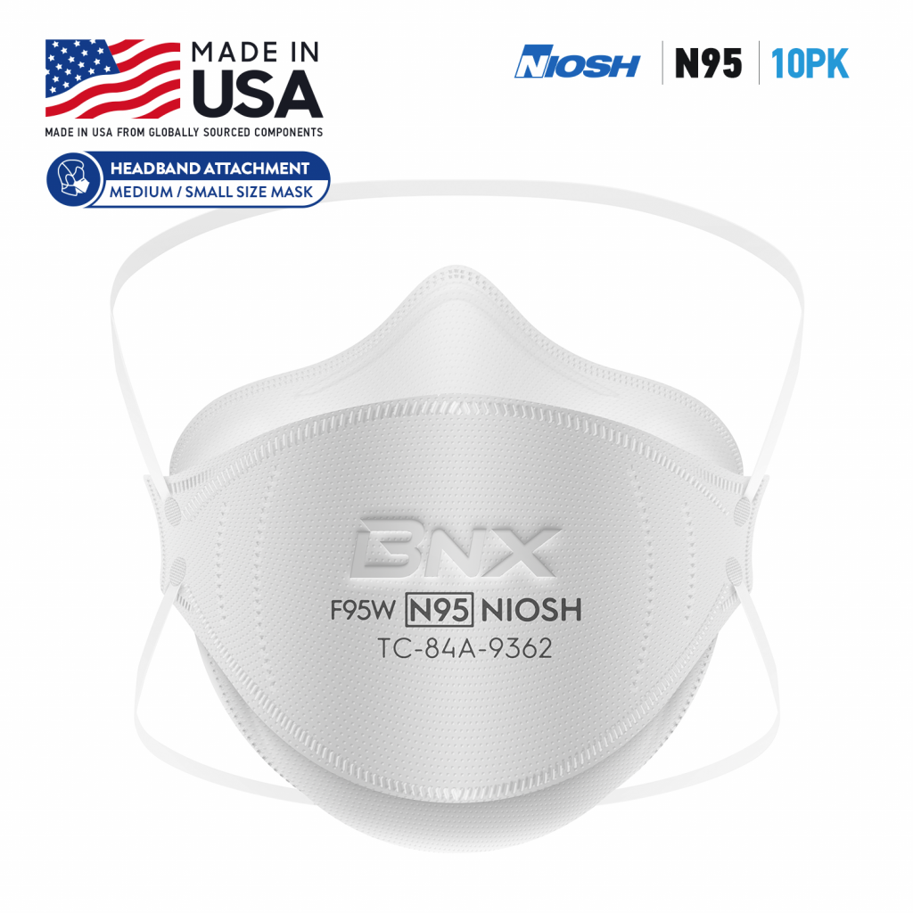 BNX N95 Respirator Mask (F95W) White BNX Converting LLC.