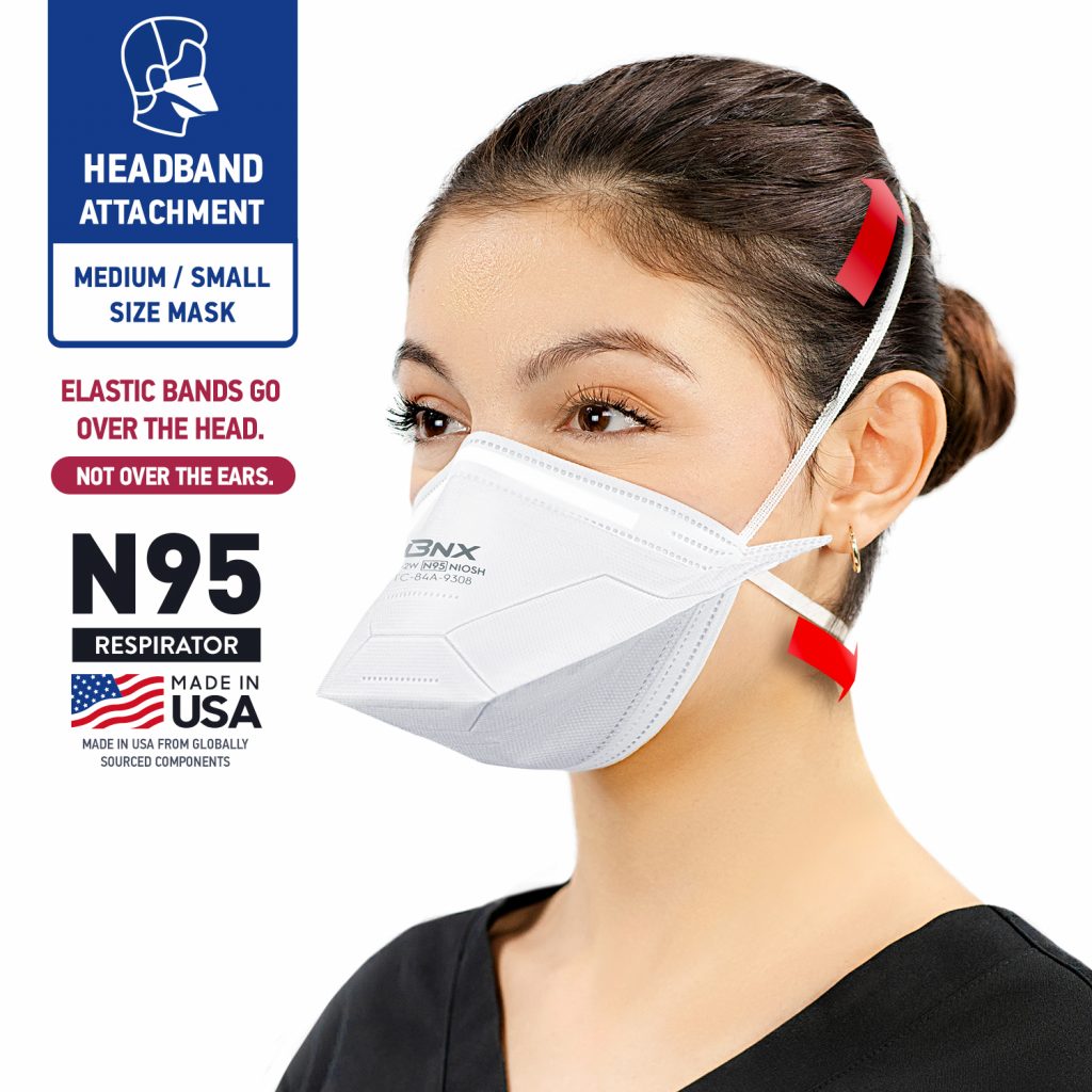 BNX N95 Mask Respirator Duckbill (NIOSH) (Model A962W), White BNX